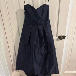 Elegant Navy Blue Strapless Dress